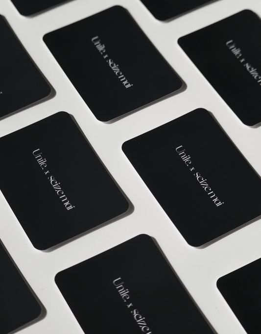 Verso des cartes d'affirmations Unile x Seize-Mai.