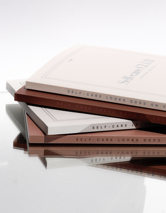 Carnets de notes self-care Club x Unile en quatre coloris juicy et glossy