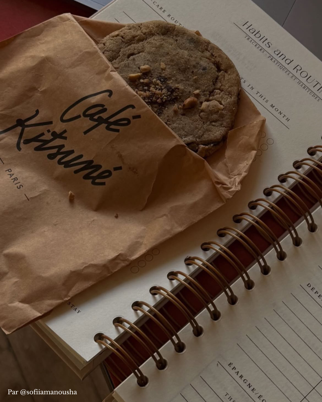 Le planner Unile avec cookie café Kitsuné.