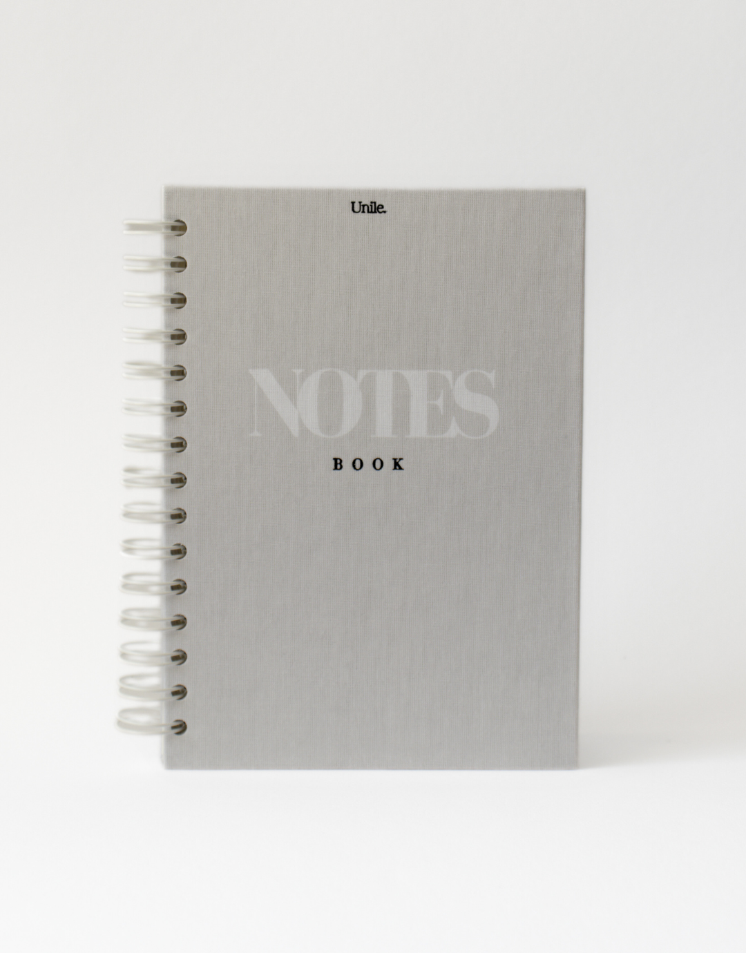 Notebook A5 spirales Unile couverture textile, lettres gravées Notes book.