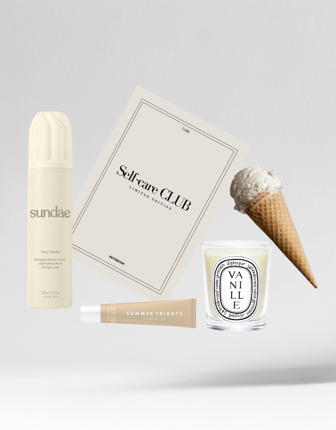 Collage du notebook vanilla black Self-care club x Unile