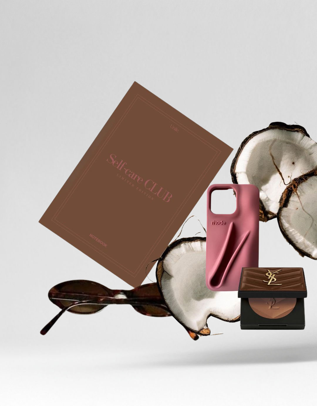 Collage du notebook terracotta rose Self-care club x Unile
