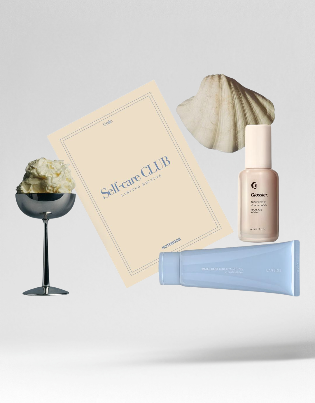 Collage du notebook butter blue Self-care club x Unile