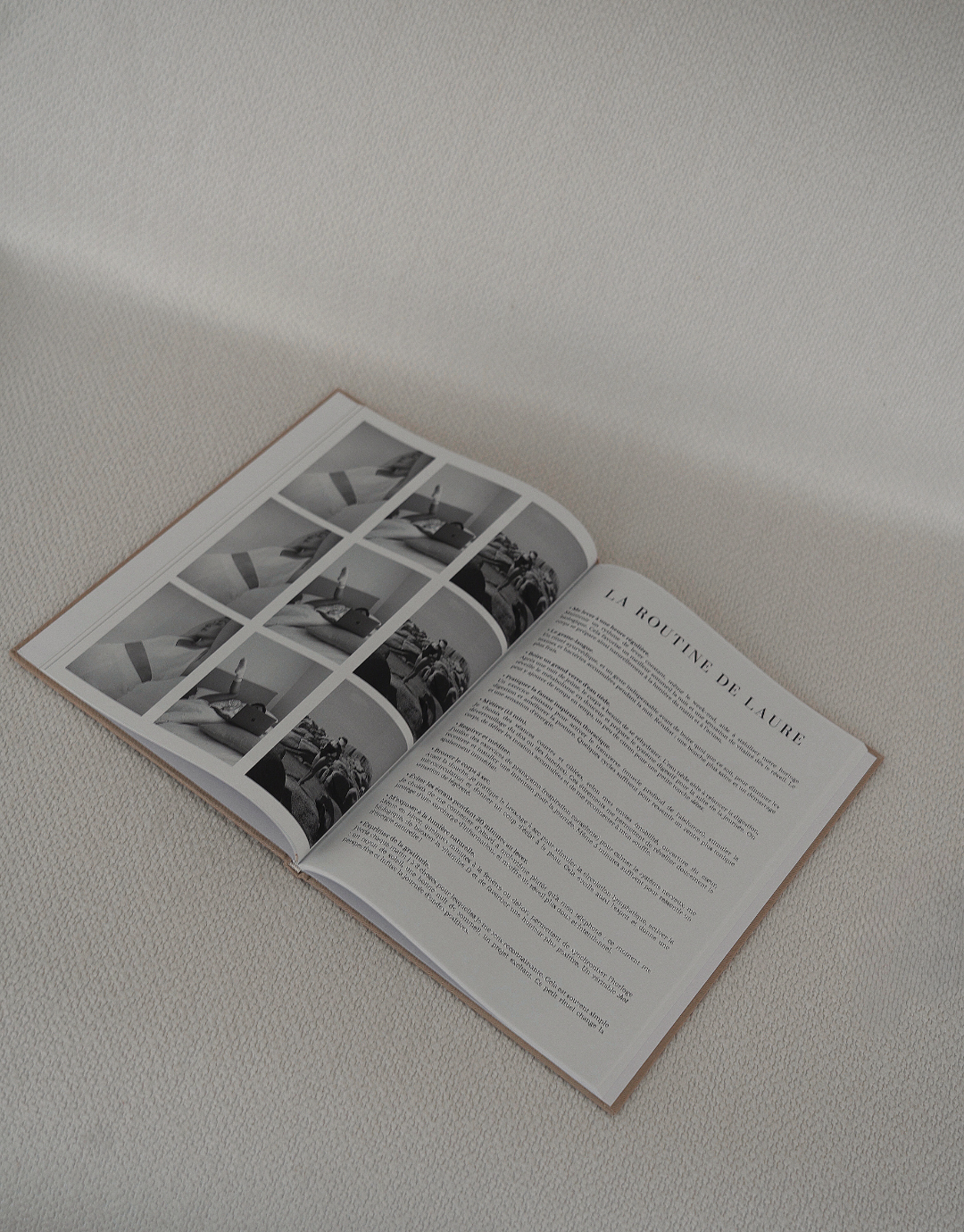 Page de la routine de Laure Dary dans le book Unile x Maison Of(f) Wellness.