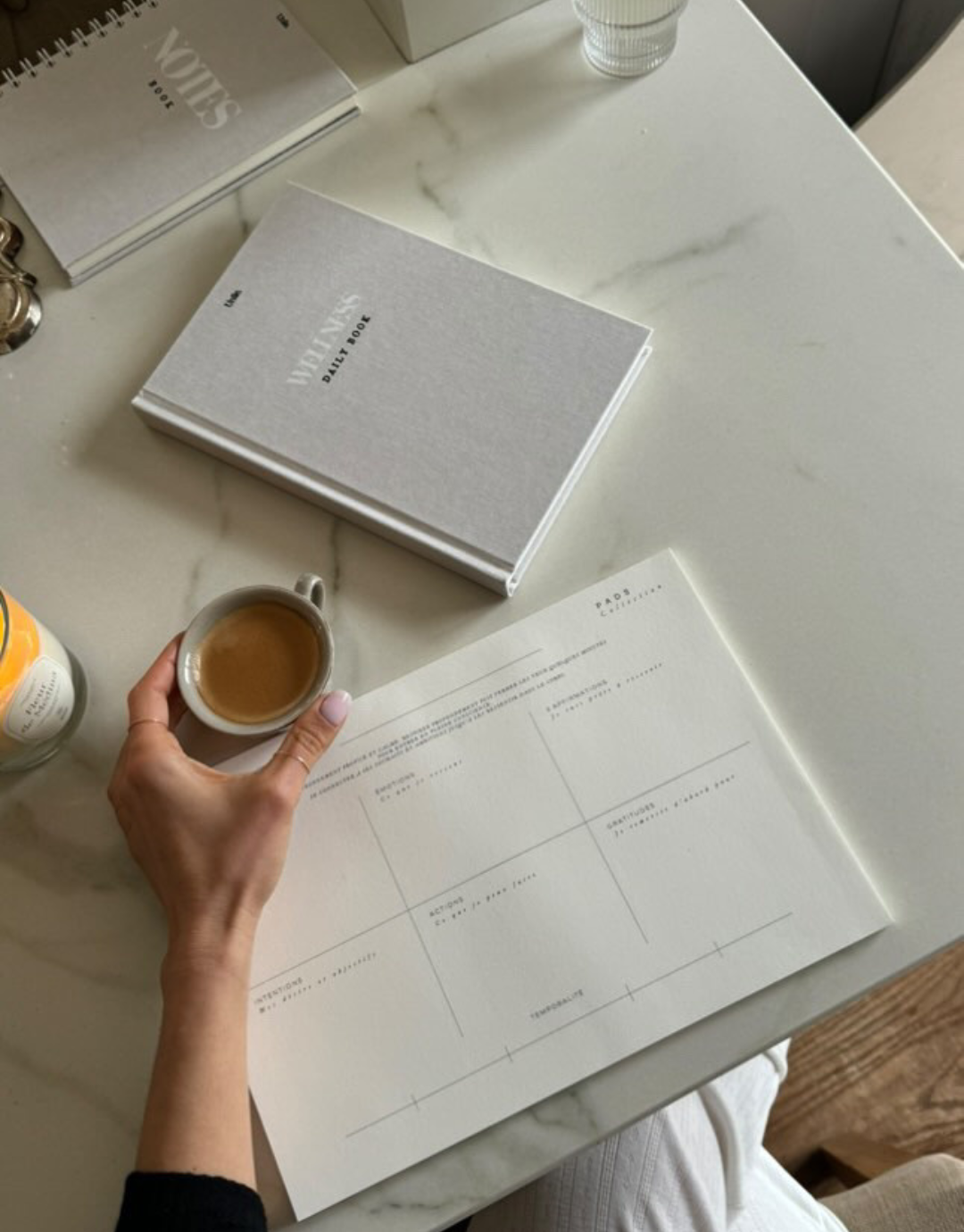 Pad manifest, wellness book et notebook de la collection papeterie unile