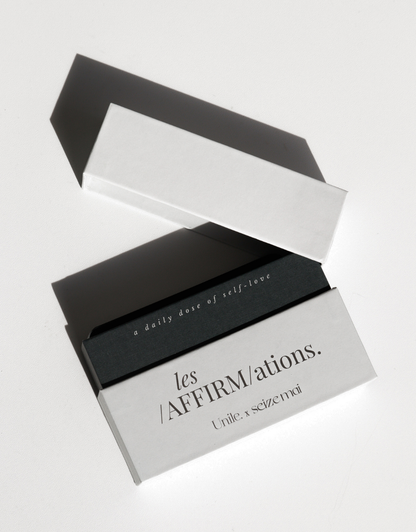 Boîte de 52 cartes d'affirmations positives de soi Unile x Seize-Mai.