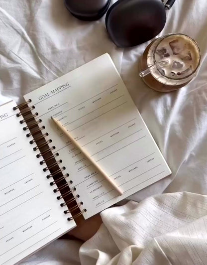 Planner féminin, organisation, objectifs et équilibre de vie.