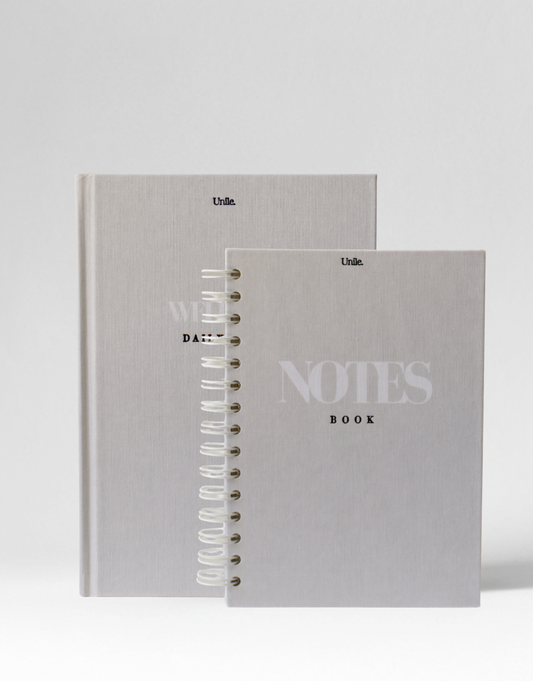 Journaling duo notebook et Wellness book Unile.