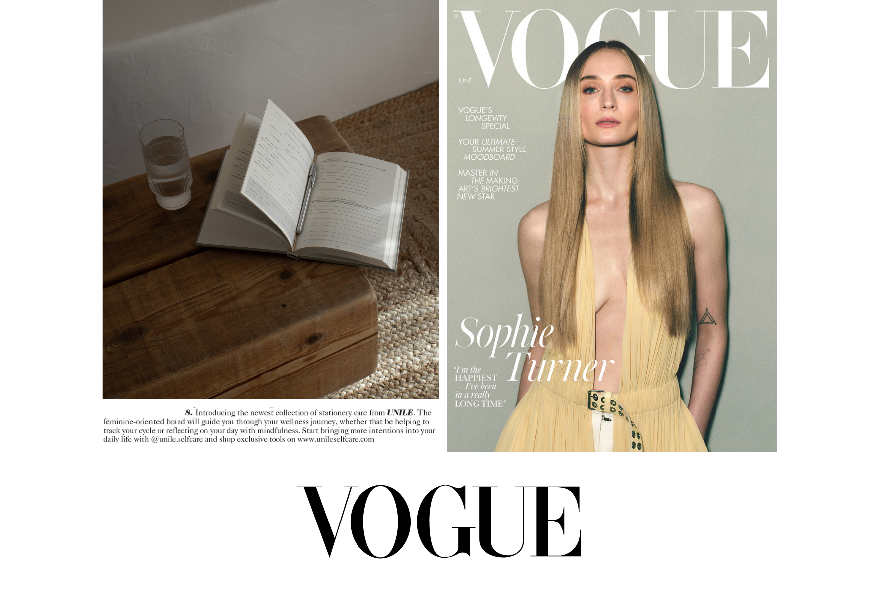 Vogue magazine featuring Unile.